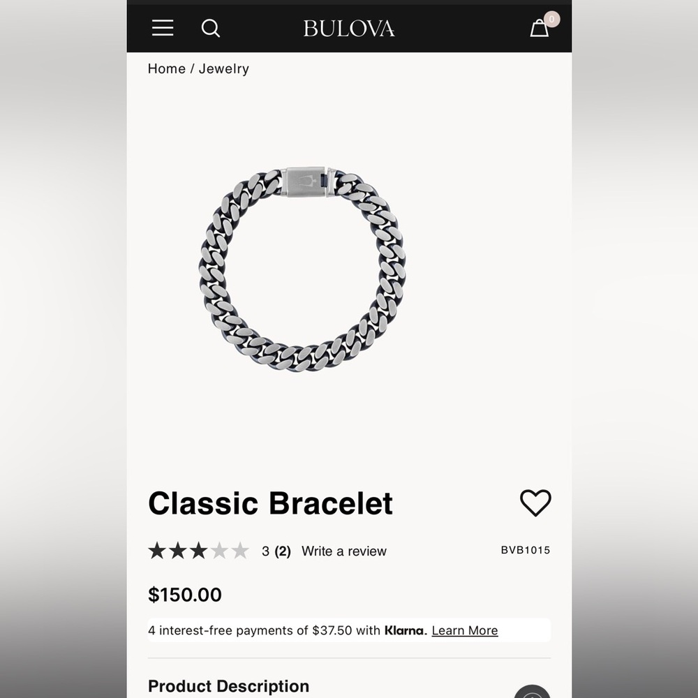 Brand New : Bulova Mens bracelet
